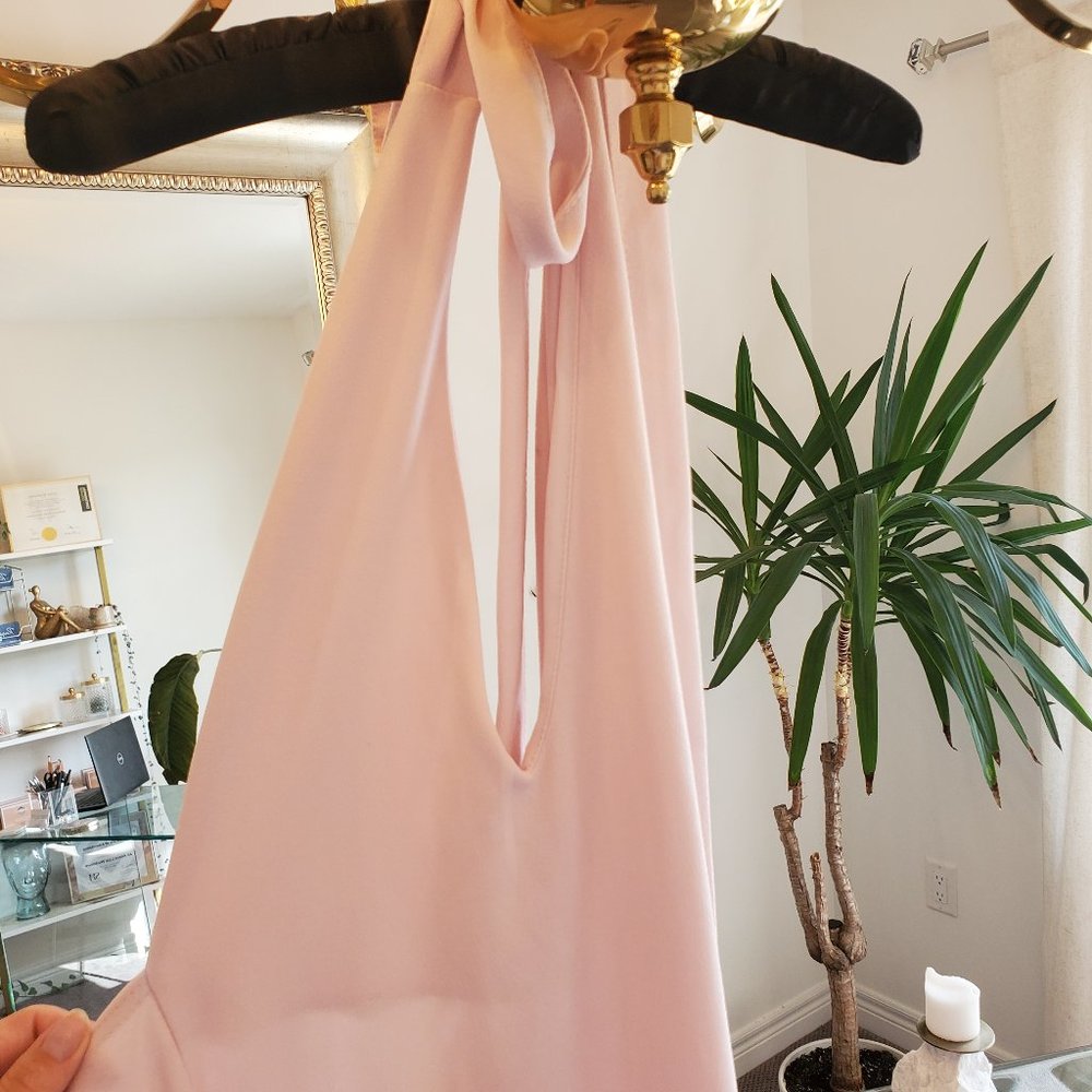 LIGHT PINK HALTER GOWN